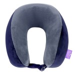 VIAGGI U Shape Super Soft Memory Foam Travel Neck Pillow for Neck Pain Relief Cervical Orthopedic Use Comfortable Neck Rest Pillow - Navy Grey